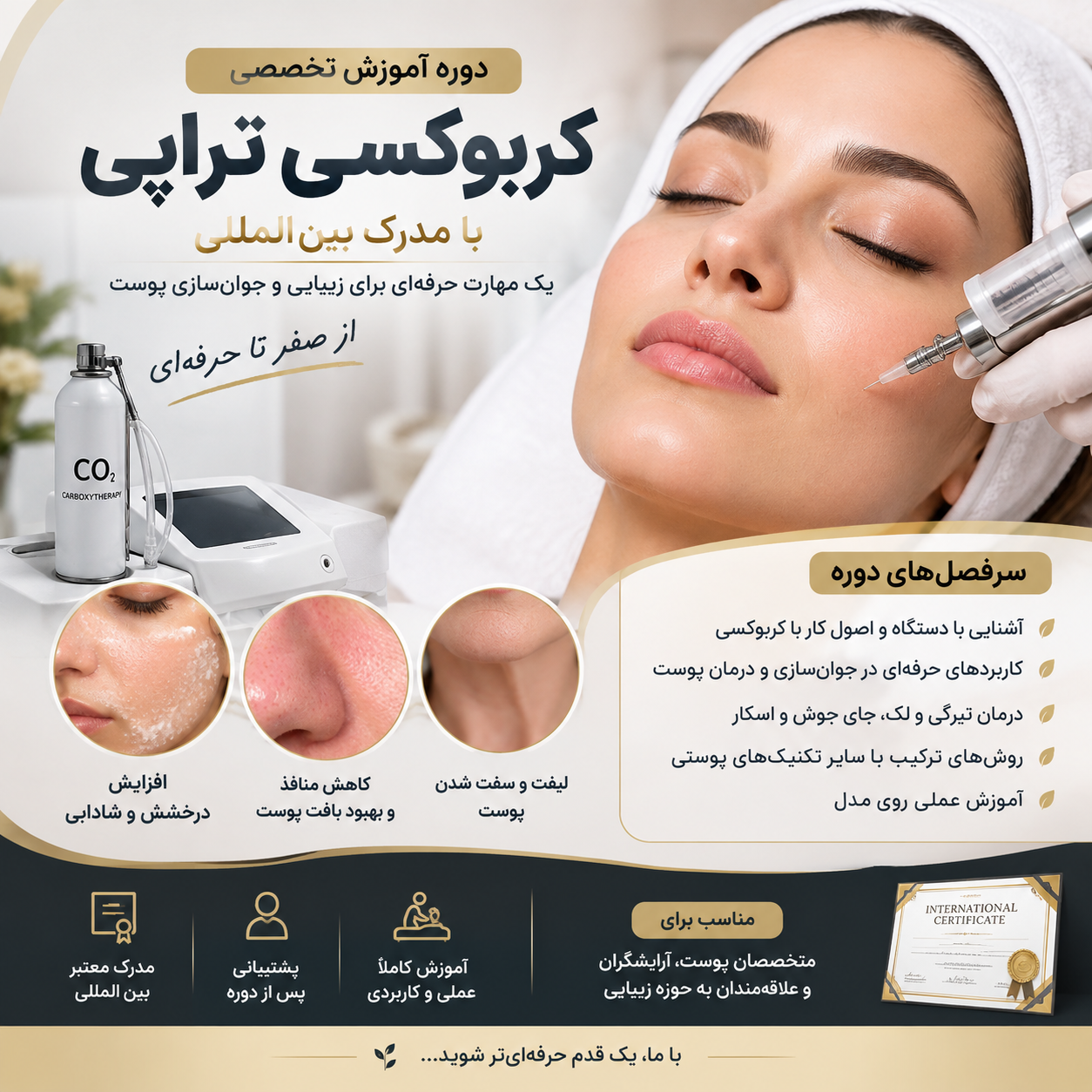 آموزش  دوره‌ پوستی کربوکسی